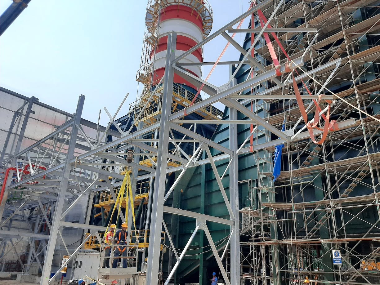 Power plant steel structures